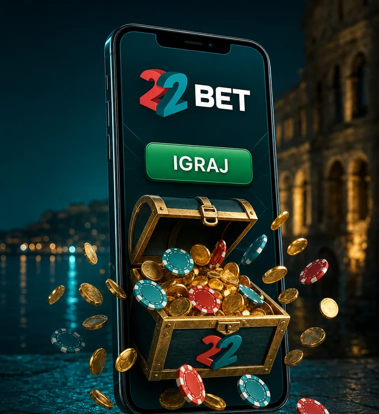 Aplikacija 22Bet na zaslonu pametnog telefona s otvorenim listićem